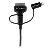 STARTECH 1m 3 ft Black Apple 8-pin Lightning or 30-pin Dock Connector or Micro USB to USB Cable for iPhone iPod iPad - Charge & Sync (LTADUB1MB) (LTADUB1MB)