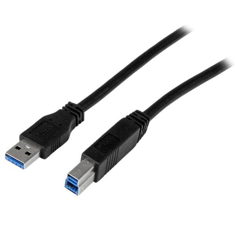 STARTECH 1m 3 ft Certified SuperSpeed USB 3.0 A to B Cable Cord - USB 3 Cable - 1x USB 3.0 A (M) | 1x USB 3.0 B (M) - 1 meter | Black (USB3CAB1M)