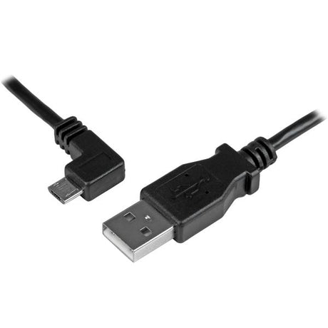 STARTECH 1m 3 ft Micro-USB Charge-and-Sync Cable - Left-Angle Micro-USB - M|M - USB to Micro USB Charging Cable - 30|24 AWG (USBAUB1MLA)