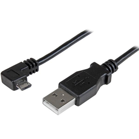 STARTECH 1m 3 ft Micro-USB Charge-and-Sync Cable - Right-Angle Micro-USB - M|M - USB to Micro USB Charging Cable - 30|24 AWG (USBAUB1MRA)