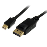 STARTECH 1m (3ft) Mini DisplayPort to DisplayPort 1.2 Cable - 4K x 2K UHD Mini DisplayPort to DisplayPort Adapter Cable - Mini DP to DP Cable for Monitor - mDP to DP Converter Cord (MDP2DPMM1M) (MDP2DPMM1M)