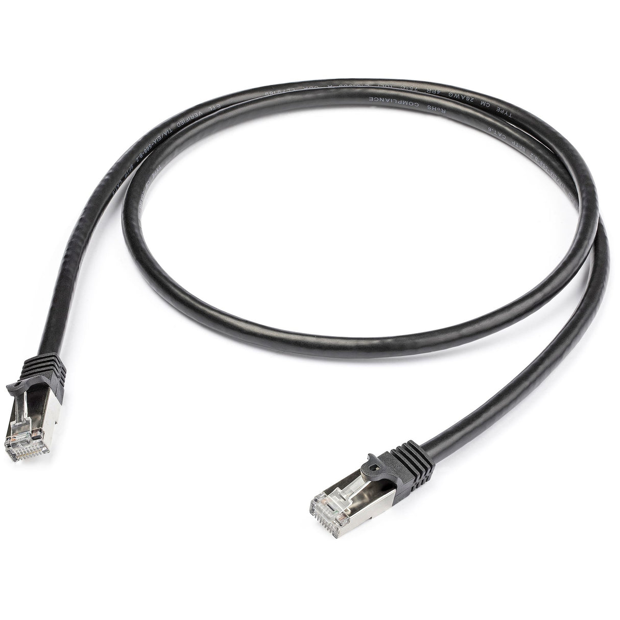 STARTECH 1m Cat6 Patch Cable - Shielded (SFTP) Snagless Gigabit Network Patch Cable - Black Cat 6 Ethernet Patch Lead (N6SPAT1MBK) (N6SPAT1MBK)