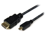STARTECH 1m Micro HDMI to HDMI Cable with Ethernet - 4K 30Hz Video - Durable High Speed Micro HDMI Type-D to HDMI 1.4 Adapter Cable|Converter Cord - UHD HDMI Monitors|TVs|Displays - M|M (HDADMM1M) (HDADMM1M)