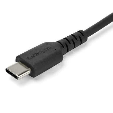 STARTECH 1m USB A to USB C Charging Cable - Durable Fast Charge & Sync USB 2.0 to USB Type C Data Cord - Rugged TPE Jacket Aramid Fiber M|M 3A Black - S10 | iPad Pro | Pixel (RUSB2AC1MB) (RUSB2AC1MB)