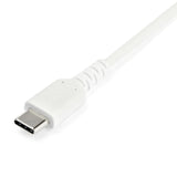 STARTECH 1m USB A to USB C Charging Cable - Durable Fast Charge & Sync USB 2.0 to USB Type C Data Cord - Rugged TPE Jacket Aramid Fiber M|M 3A White - S10 | iPad Pro | Pixel (RUSB2AC1MW) (RUSB2AC1MW)