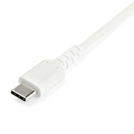 STARTECH 1m USB A to USB C Charging Cable - Durable Fast Charge & Sync USB 2.0 to USB Type C Data Cord - Rugged TPE Jacket Aramid Fiber M|M 3A White - S10 | iPad Pro | Pixel (RUSB2AC1MW) (RUSB2AC1MW)