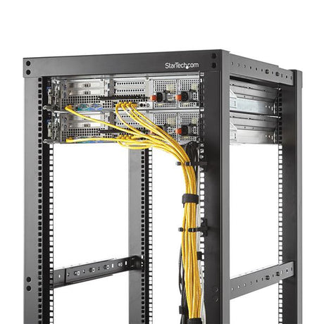 STARTECH 1U Vertical 1.8 x 3.9in Server Rack Cable Management D-Ring Hook w| Flexible Opening - Network Rack-Mount Cord Organizer Ring (CMHOOK1UN) (CMHOOK1UN)