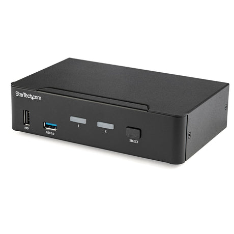 STARTECH 2 Port DisplayPort KVM Switch - 4K 60Hz - Single Display - Dual Port UHD DP 1.2 USB KVM Switch with Integrated USB 3.0 Hub & Audio - Dell HP Apple Lenovo - TAA Compliant (SV231DPU34K) (SV231DPU34K)