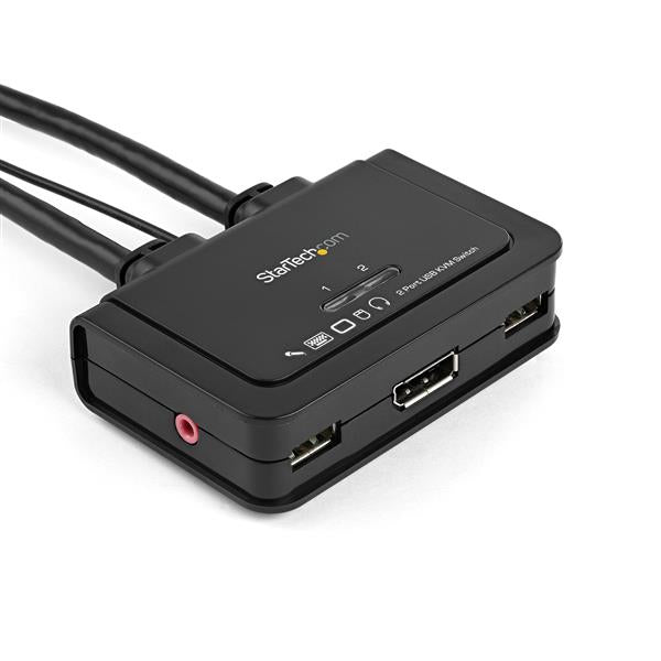 STARTECH 2 Port DisplayPort KVM Switch with Audio | Remote Control Switch - USB Powered KVM - Dual Port DP USB KVM Switch (SV211DPUA) (SV211DPUA)