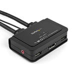 STARTECH 2 Port DisplayPort KVM Switch with Audio | Remote Control Switch - USB Powered KVM - Dual Port DP USB KVM Switch (SV211DPUA) (SV211DPUA)