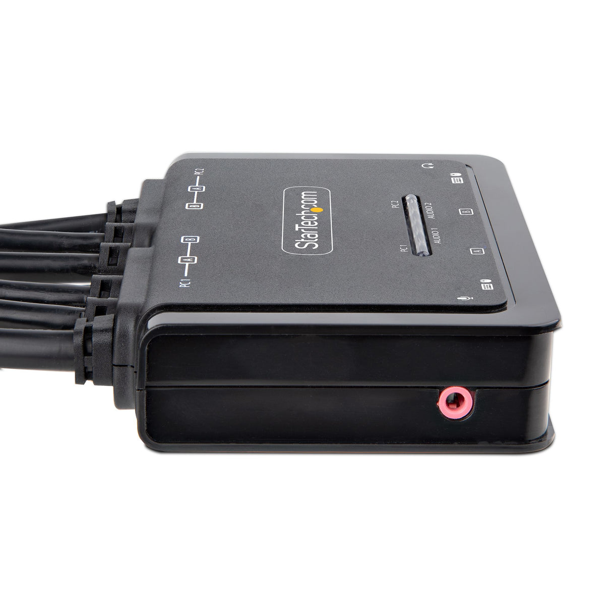 STARTECH 2-Port Dual-Monitor DisplayPort Cable KVM Switch | 4K 60Hz | Compact KVM with 5ft|1.5m USB-A|DisplayPort|Audio Integrated Cables | Bus Powered | Remote|Hotkey Switching (C2-DD46-UA2-CBL-KVM) (C2-DD46-UA2-CBL-KVM)