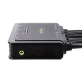 STARTECH 2-Port Dual-Monitor DisplayPort Cable KVM Switch | 4K 60Hz | Compact KVM with 5ft|1.5m USB-A|DisplayPort|Audio Integrated Cables | Bus Powered | Remote|Hotkey Switching (C2-DD46-UA2-CBL-KVM) (C2-DD46-UA2-CBL-KVM)