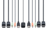 STARTECH 2-Port Dual-Monitor DisplayPort Cable KVM Switch | 4K 60Hz | Compact KVM with 5ft|1.5m USB-A|DisplayPort|Audio Integrated Cables | Bus Powered | Remote|Hotkey Switching (C2-DD46-UA2-CBL-KVM) (C2-DD46-UA2-CBL-KVM)