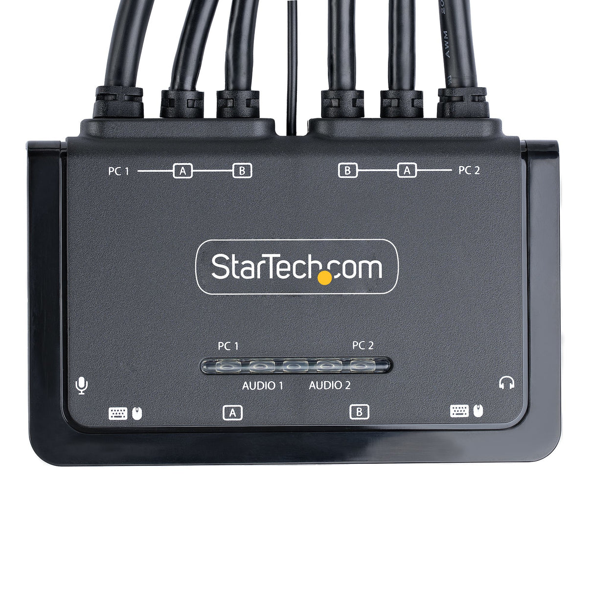 STARTECH 2-Port Dual-Monitor DisplayPort Cable KVM Switch | 4K 60Hz | Compact KVM with 5ft|1.5m USB-A|DisplayPort|Audio Integrated Cables | Bus Powered | Remote|Hotkey Switching (C2-DD46-UA2-CBL-KVM) (C2-DD46-UA2-CBL-KVM)