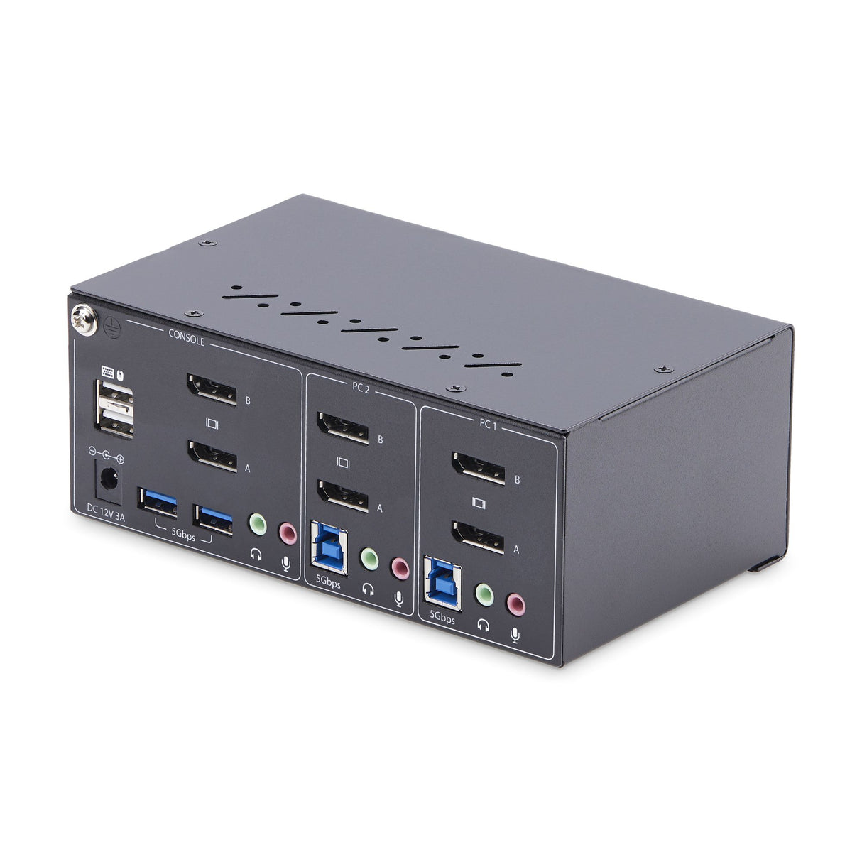 STARTECH 2-Port Dual-Monitor DisplayPort KVM Switch | 4K 60Hz | 2x USB 5Gbps Hub Ports | 2x USB 2.0 HID Ports | Hotkey and Push-Button Switching | TAA Compliant (P2DD46A2-KVM-SWITCH) (P2DD46A2-KVM-SWITCH)