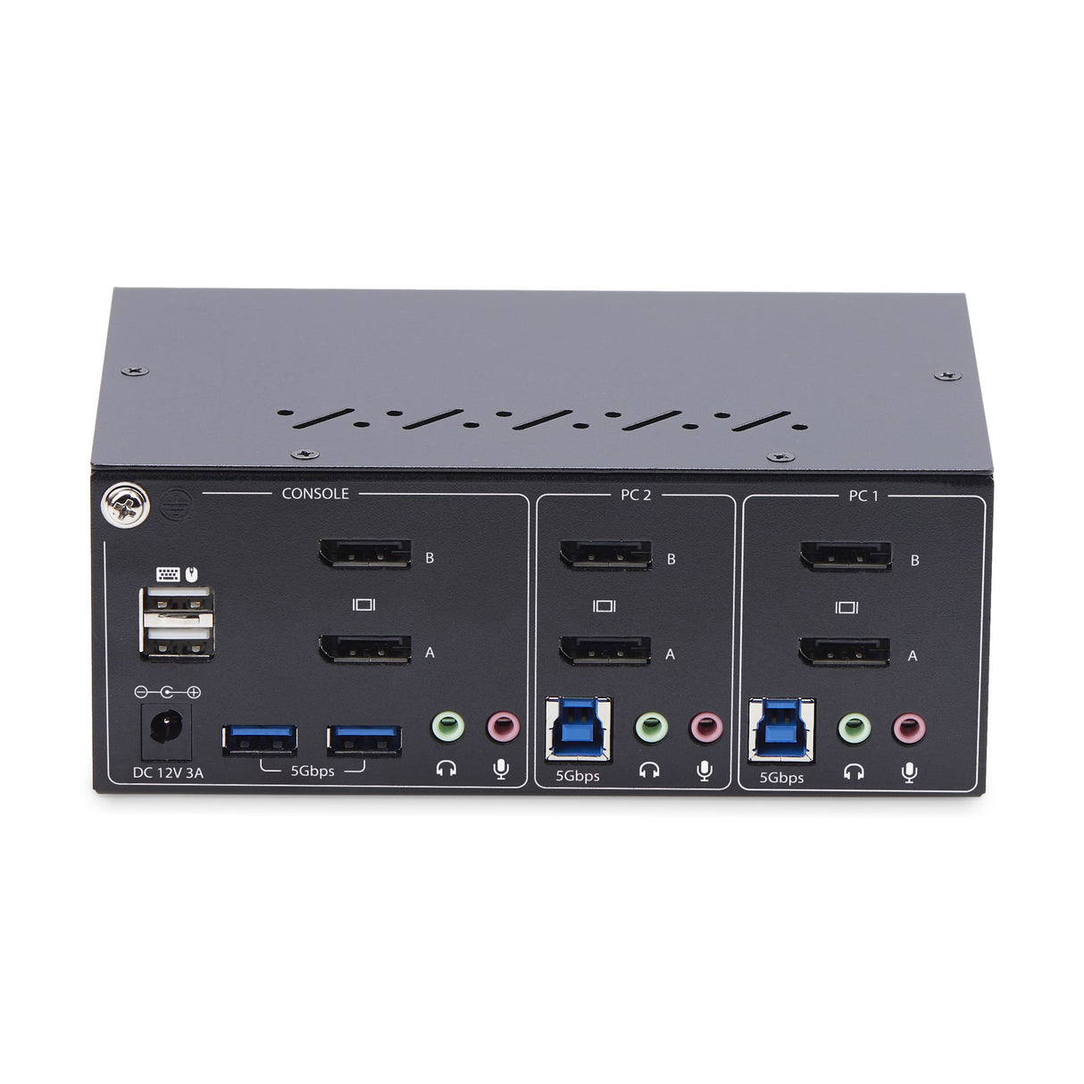 STARTECH 2-Port Dual-Monitor DisplayPort KVM Switch | 4K 60Hz | 2x USB 5Gbps Hub Ports | 2x USB 2.0 HID Ports | Hotkey and Push-Button Switching | TAA Compliant (P2DD46A2-KVM-SWITCH) (P2DD46A2-KVM-SWITCH)