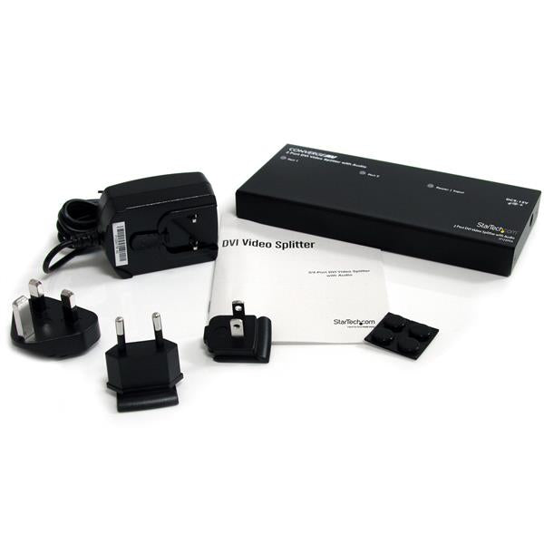 STARTECH 2 Port DVI Video Splitter with Audio - DVI Splitter with Audio - 2 Port DVI Splitter - DVI Video Splitter (ST122DVIA)