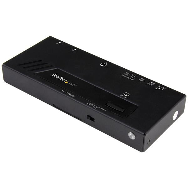 STARTECH 2-Port HDMI Automatic Video Switch - 4K 2x1 HDMI Switch with Fast Switching | Auto-sensing and Serial Control (VS221HD4KA)