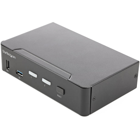 STARTECH 2 Port HDMI KVM Switch - Single Monitor 4K 60Hz Ultra HD HDR - Desktop HDMI 2.0 KVM Switch with 2 Port USB 3.0 Hub (5Gbps) and 4x USB 2.0 HID | Audio - Hotkey Switching - TAA (SV231HU34K6) (SV231HU34K6)