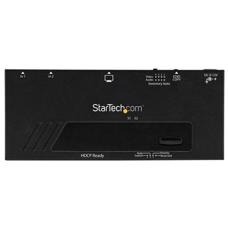 STARTECH 2 Port HDMI Switch w| Automatic and Priority Switching - 2 In 1 Out HDMI Selector with Automatic Priority Switching | 1080p (VS221HDQ)