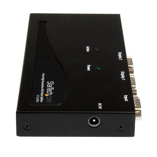 STARTECH 2 Port High Resolution VGA Video Splitter with Built-in video Amplifier - 350 MHz - VGA Video Splitter 1 x 2 - 2048x1536 80Hz (ST122PRO)