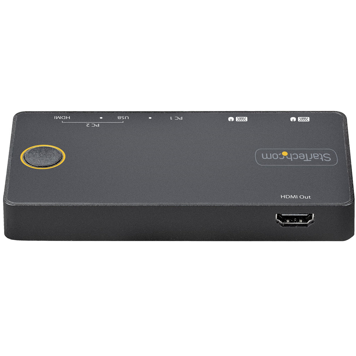 STARTECH 2 Port Hybrid USB-A + HDMI & USB-C KVM Switch - Single 4K 60Hz HDMI 2.0 Monitor - Compact Desktop and|or Laptop HDMI KVM Switch - USB Bus Powered - Thunderbolt 3 Compatible (SV221HUC4K) (SV221HUC4K)