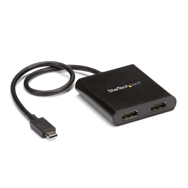 STARTECH 2-Port Multi Monitor Adapter - USB-C to 2x HDMI Video Splitter - USB Type-C to HDMI MST Hub - Dual 4K 30Hz or 1080p 60Hz - Thunderbolt 3 Compatible | Windows Only (MSTCDP122HD) (MSTCDP122HD)