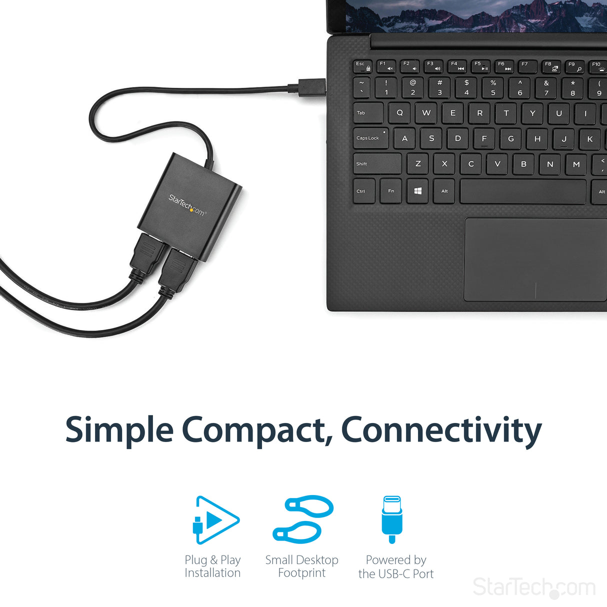 STARTECH 2-Port Multi Monitor Adapter - USB-C to 2x HDMI Video Splitter - USB Type-C to HDMI MST Hub - Dual 4K 30Hz or 1080p 60Hz - Thunderbolt 3 Compatible | Windows Only (MSTCDP122HD) (MSTCDP122HD)