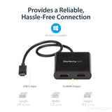 STARTECH 2-Port Multi Monitor Adapter - USB-C to 2x HDMI Video Splitter - USB Type-C to HDMI MST Hub - Dual 4K 30Hz or 1080p 60Hz - Thunderbolt 3 Compatible | Windows Only (MSTCDP122HD) (MSTCDP122HD)