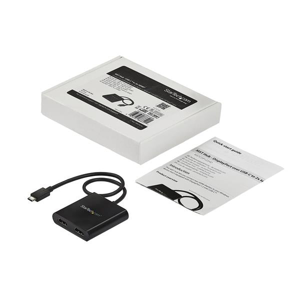 STARTECH 2-Port Multi Monitor Adapter - USB-C to 2x HDMI Video Splitter - USB Type-C to HDMI MST Hub - Dual 4K 30Hz or 1080p 60Hz - Thunderbolt 3 Compatible | Windows Only (MSTCDP122HD) (MSTCDP122HD)