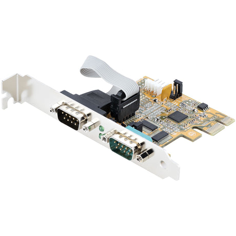 STARTECH 2-Port PCI Express Serial Interface Card | Dual Port PCIe to RS232 (DB9) Serial Card | 16C1050 UART | Standard|Low Profile Brackets | COM Retention | For Windows|Linux (21050-PC-SERIAL-CARD) (21050-PC-SERIAL-CARD)