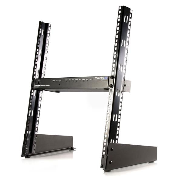 STARTECH 2-Post 12U Desktop Server Rack | Small Open Frame 19in Computer Rack | Compact Network Rack for AV | Studio | Data | IT Equipment | Free Standing Two-Post Home|Office Rack (RK12OD) (RK12OD)