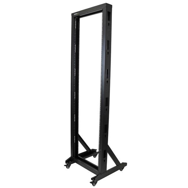STARTECH 2-Post 42U Mobile Open Frame Server Rack | Two Post 19in Network Rack with Casters | Rolling Open Rack for AV|Data|IT Equipment | Computer Rack for Home|Office Spaces (2POSTRACK42) (2POSTRACK42)