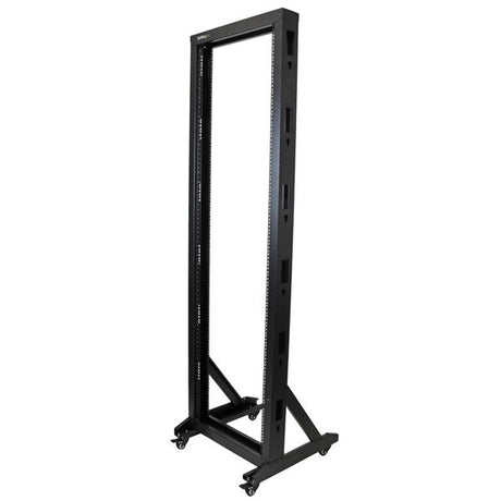 STARTECH 2-Post 42U Mobile Open Frame Server Rack | Two Post 19in Network Rack with Casters | Rolling Open Rack for AV|Data|IT Equipment | Computer Rack for Home|Office Spaces (2POSTRACK42) (2POSTRACK42)