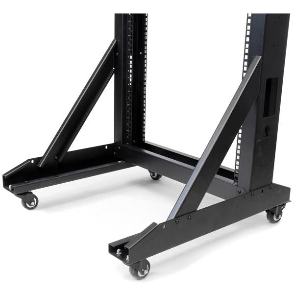 STARTECH 2-Post 42U Mobile Open Frame Server Rack | Two Post 19in Network Rack with Casters | Rolling Open Rack for AV|Data|IT Equipment | Computer Rack for Home|Office Spaces (2POSTRACK42) (2POSTRACK42)