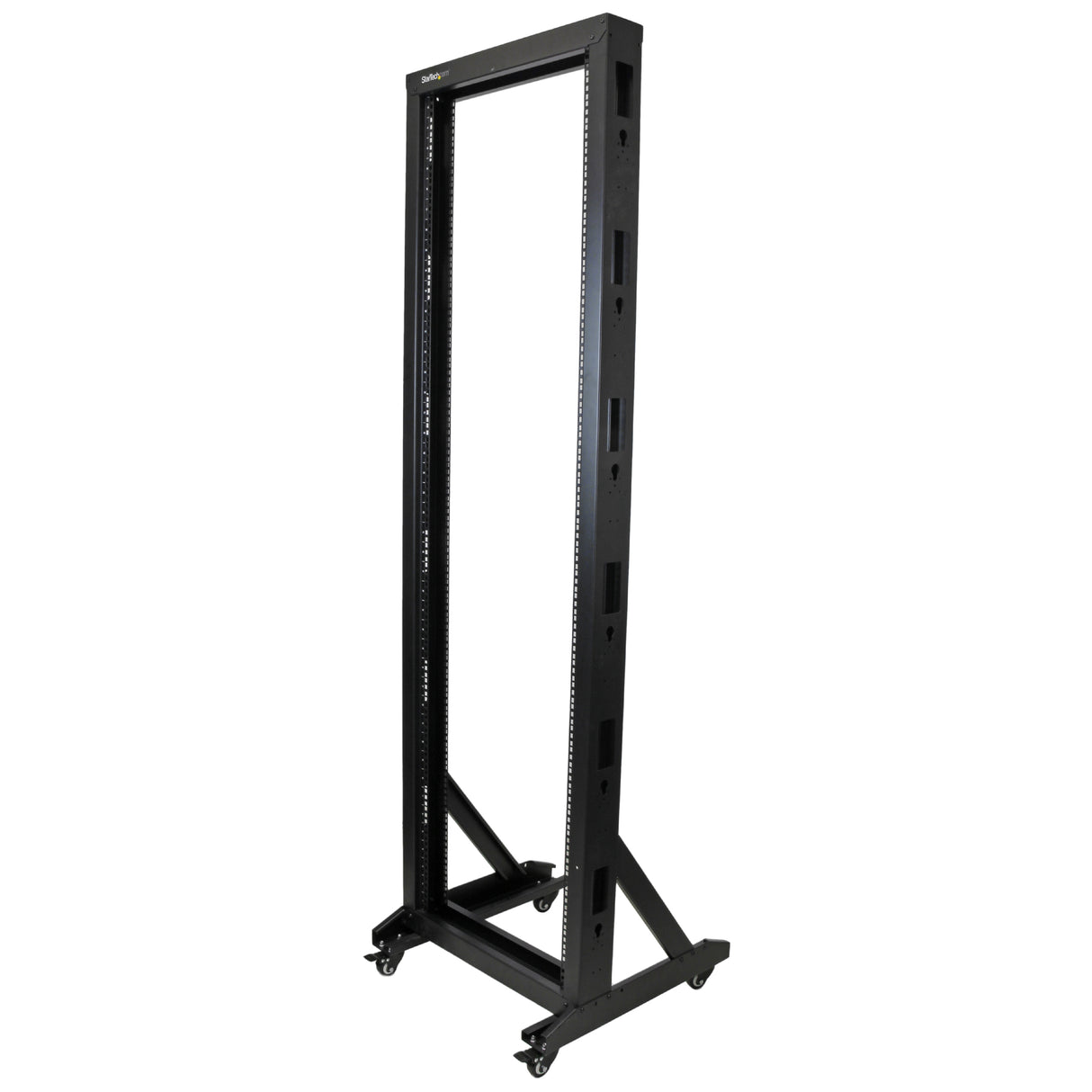 STARTECH 2-Post 42U Mobile Open Frame Server Rack | Two Post 19in Network Rack with Casters | Rolling Open Rack for AV|Data|IT Equipment | Computer Rack for Home|Office Spaces (2POSTRACK42) (2POSTRACK42)