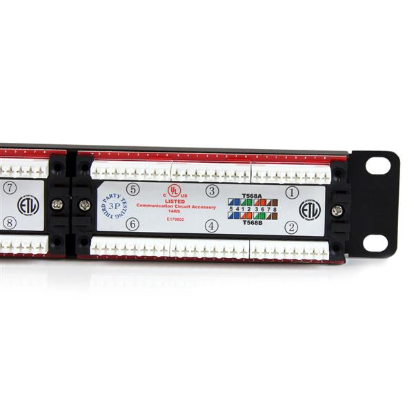 STARTECH 24 Port 1U Rackmount Cat 6 110 Patch Panel - 24 port Network Patch Panel - RJ45 Ethernet 110 type Rack Mount Patch Panel 1U (C6PANEL24)