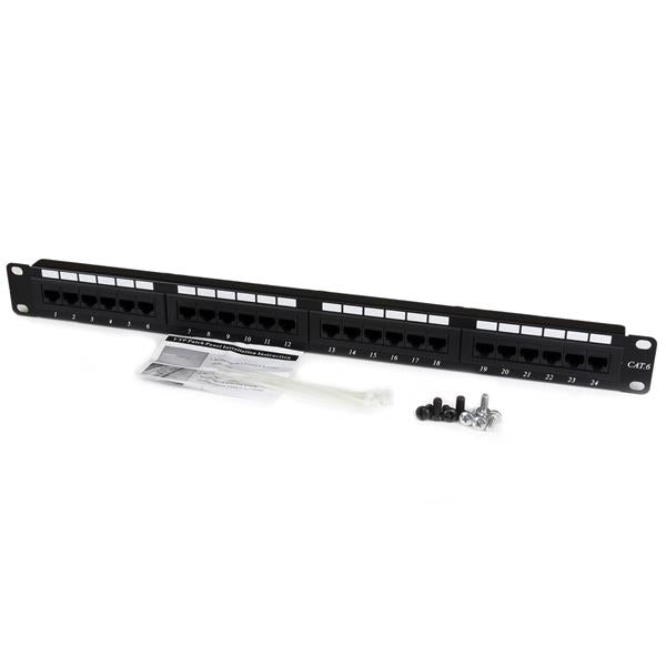 STARTECH 24 Port 1U Rackmount Cat 6 110 Patch Panel - 24 port Network Patch Panel - RJ45 Ethernet 110 type Rack Mount Patch Panel 1U (C6PANEL24)