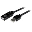 STARTECH 25m USB 2.0 Active Extension Cable M|F - 25 meter USB A Male to USB A Female USB 2.0 Repeater | Extender Cable - Black - 80ft (USB2AAEXT25M)