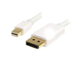 STARTECH 2m (6ft) Mini DisplayPort to DisplayPort 1.2 Cable - 4K x 2K UHD Mini DisplayPort to DisplayPort Adapter Cable - Mini DP to DP Cable for Monitor - mDP to DP Converter Cord (MDP2DPMM2MW) (MDP2DPMM2MW)
