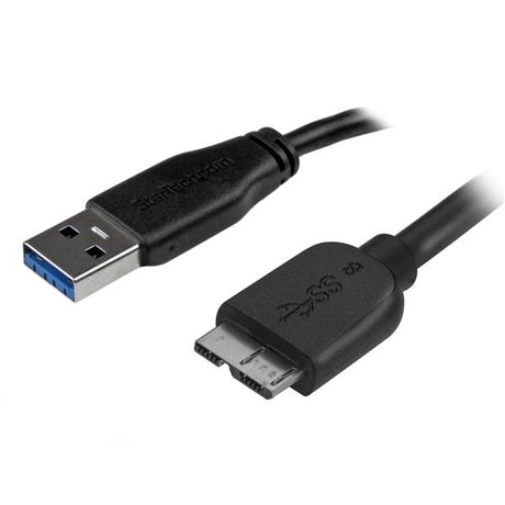 STARTECH 2m 6ft Slim USB 3.0 A to Micro B Cable M|M - Mobile Charge Sync USB 3.0 Micro B Cable for Smartphones and Tablets (USB3AUB2MS)