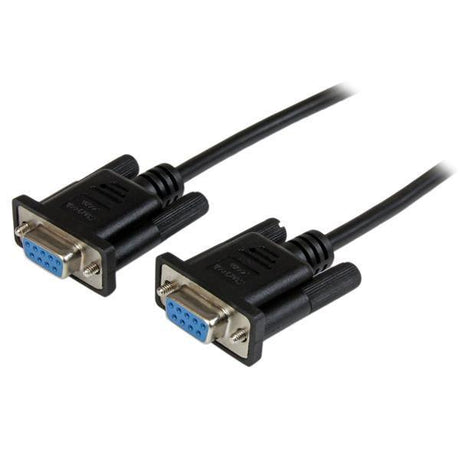 STARTECH 2m Black DB9 RS232 Serial Null Modem Cable F|F - DB9 Female to Female - 9 pin RS232 Null Modem Cable - 2 meter | Black (SCNM9FF2MBK) (SCNM9FF2MBK)