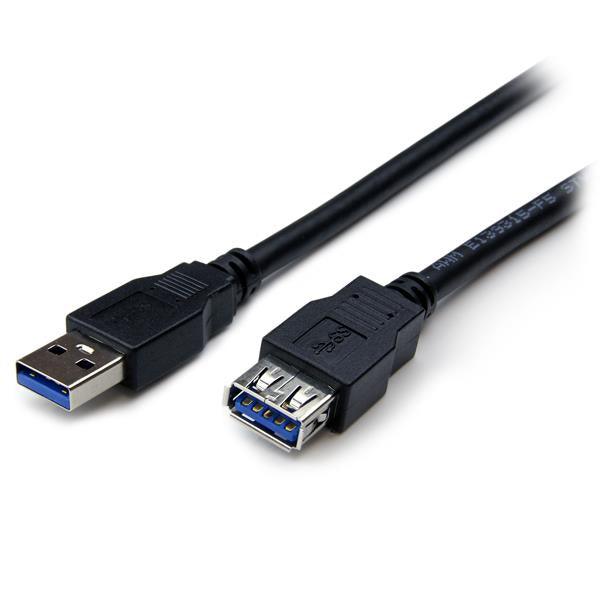 STARTECH 2m Black SuperSpeed USB 3.0 Extension Cable A to A - Male to Female USB 3.0 Extender Cable - USB 3.0 Extension Cord - 2 meter (USB3SEXT2MBK)