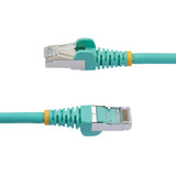 STARTECH 2m CAT6a Ethernet Cable - Low Smoke Zero Halogen (LSZH) - 10 Gigabit 500MHz 100W PoE RJ45 S|FTP Aqua Network Patch Cord Snagless w|Strain Relief (NLAQ-2M-CAT6A-PATCH) (NLAQ-2M-CAT6A-PATCH)