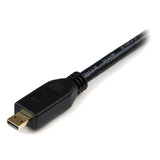 STARTECH 2m Micro HDMI to HDMI Cable with Ethernet - 4K 30Hz Video - Durable High Speed Micro HDMI Type-D to HDMI 1.4 Adapter Cable|Converter Cord - UHD HDMI Monitors|TVs|Displays - M|M (HDADMM2M) (HDADMM2M)