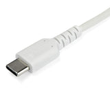 STARTECH 2m USB C Charging Cable - Durable Fast Charge & Sync USB 2.0 Type C to USB C Laptop Charger Cord - TPE Jacket Aramid Fiber M|M 60W White - S10 S20 iPad Pro MS Surface (RUSB2AC2MW) (RUSB2CC2MW)