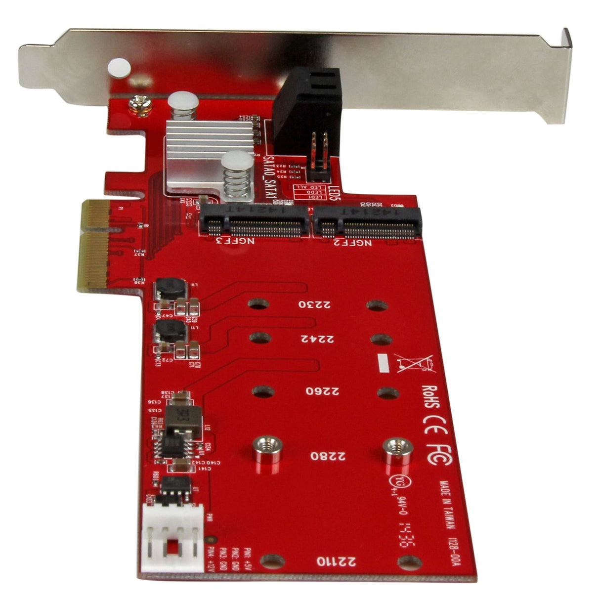 STARTECH 2x M.2 NGFF SSD RAID Controller Card plus 2x SATA III Ports - PCIe - Two Slot PCI Express M.2 RAID Card plus Two SATA Ports (PEXM2SAT3422) (PEXM2SAT3422)