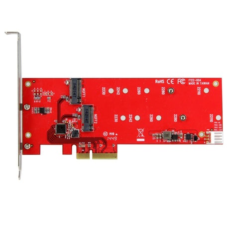 STARTECH 2x M.2 SATA SSD Controller Card - PCIe - PCI Express M.2 SATA III Controller - NGFF Card Adapter (PEX2M2)