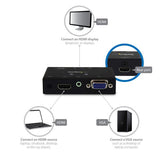 STARTECH 2x1 VGA + HDMI to HDMI Switch | Selector Box - 1080p Multi Video Input Automatic Switcher - 2 Computers In 1 Monitor Out (VS221VGA2HD) (VS221VGA2HD)