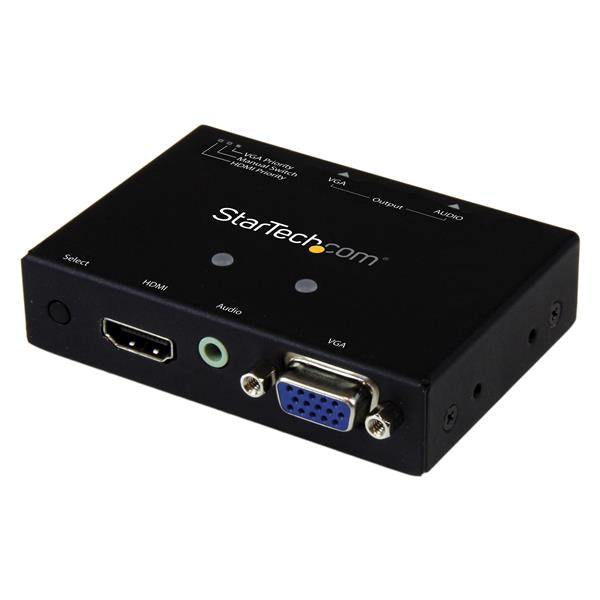STARTECH 2x1 VGA + HDMI to VGA Converter Switch w| Priority Switching | Multi-format VGA and HDMI to VGA Selector | 1080p (VS221HD2VGA)